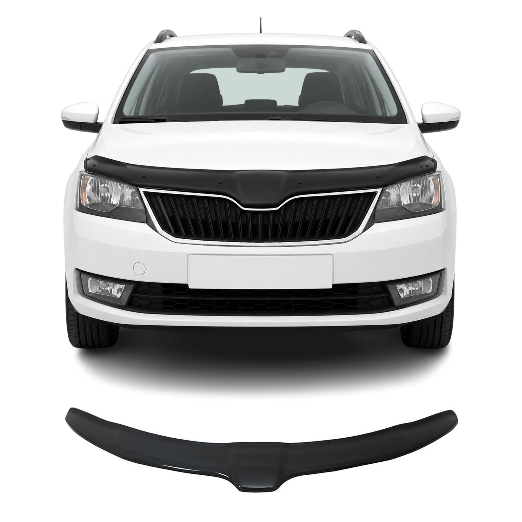 Deflecteurs d'air capot de voiture pour Skoda Rapid 2012-2017 Acrylique Noir