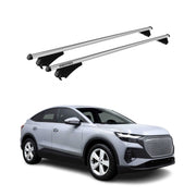 Menabo Barres de Toit Transversales pour Audi Q4 E-Tron 2021-2026 Alu Gris