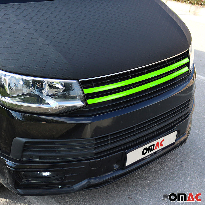 Grille de Calendre pour VW T6 Transporter tout 2015-2019 en inox Chromé vert