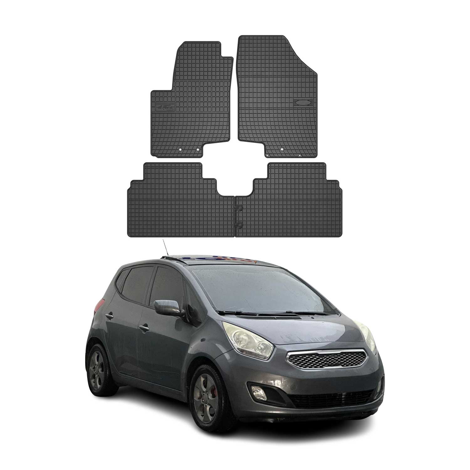 Tapis de Sol pour Kia Venga 2010-2025 OMAC Noir Caoutchouc