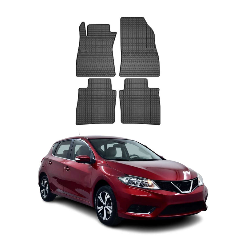 Tapis de Sol pour Nissan Pulsar 2014-2020 Caoutchouc Noir
