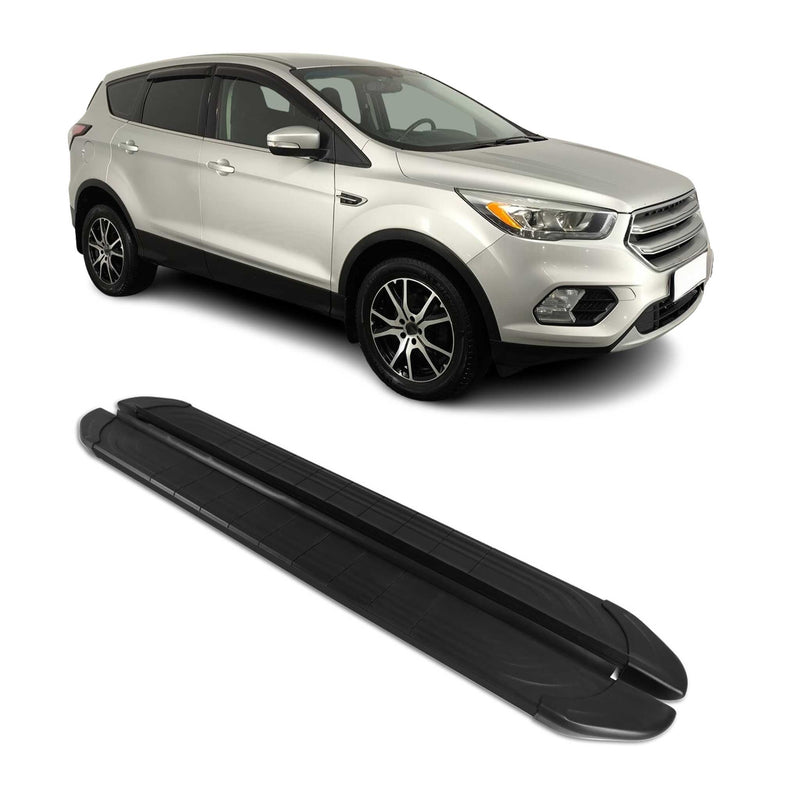 Marchepieds Latéraux pédale pour Ford Kuga 2012-2018 2Pcs Aluminium Noir