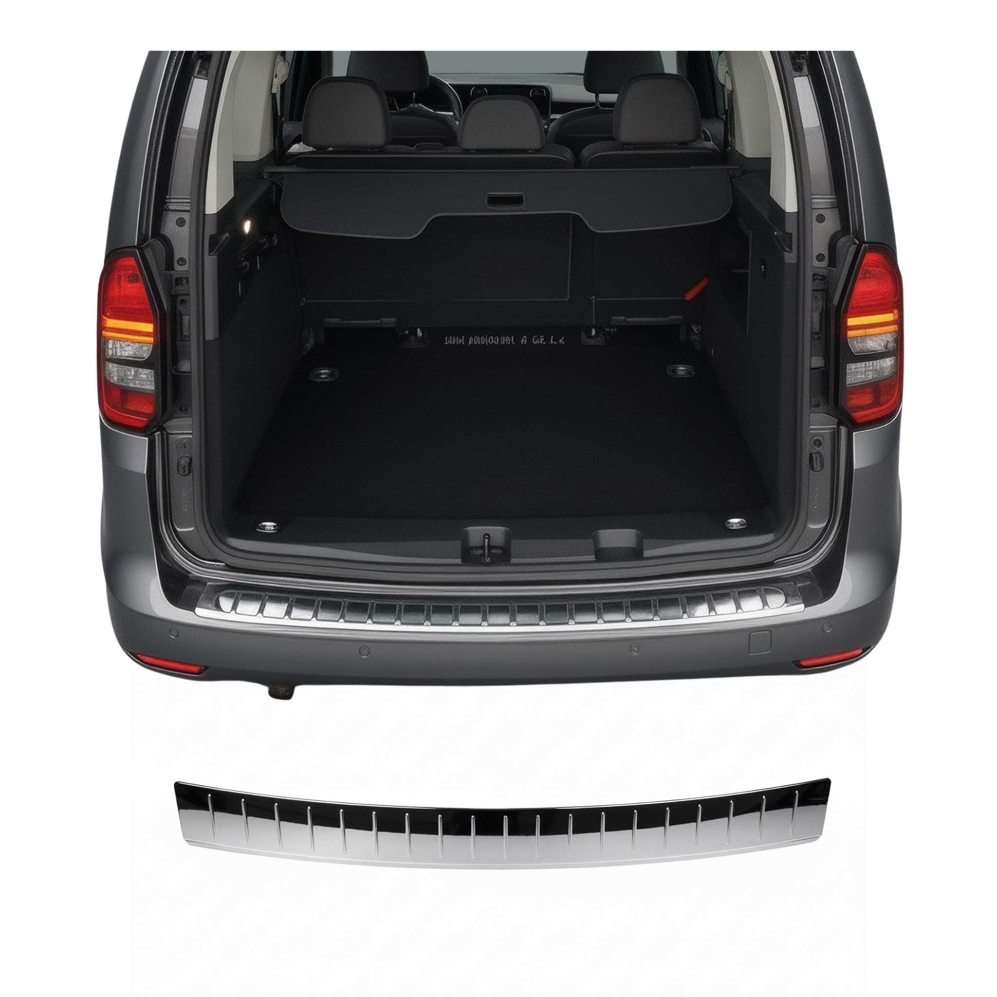 Protection de Pare-Chocs Arrière pour VW Caddy IV 2020-2026 Inox finition polie