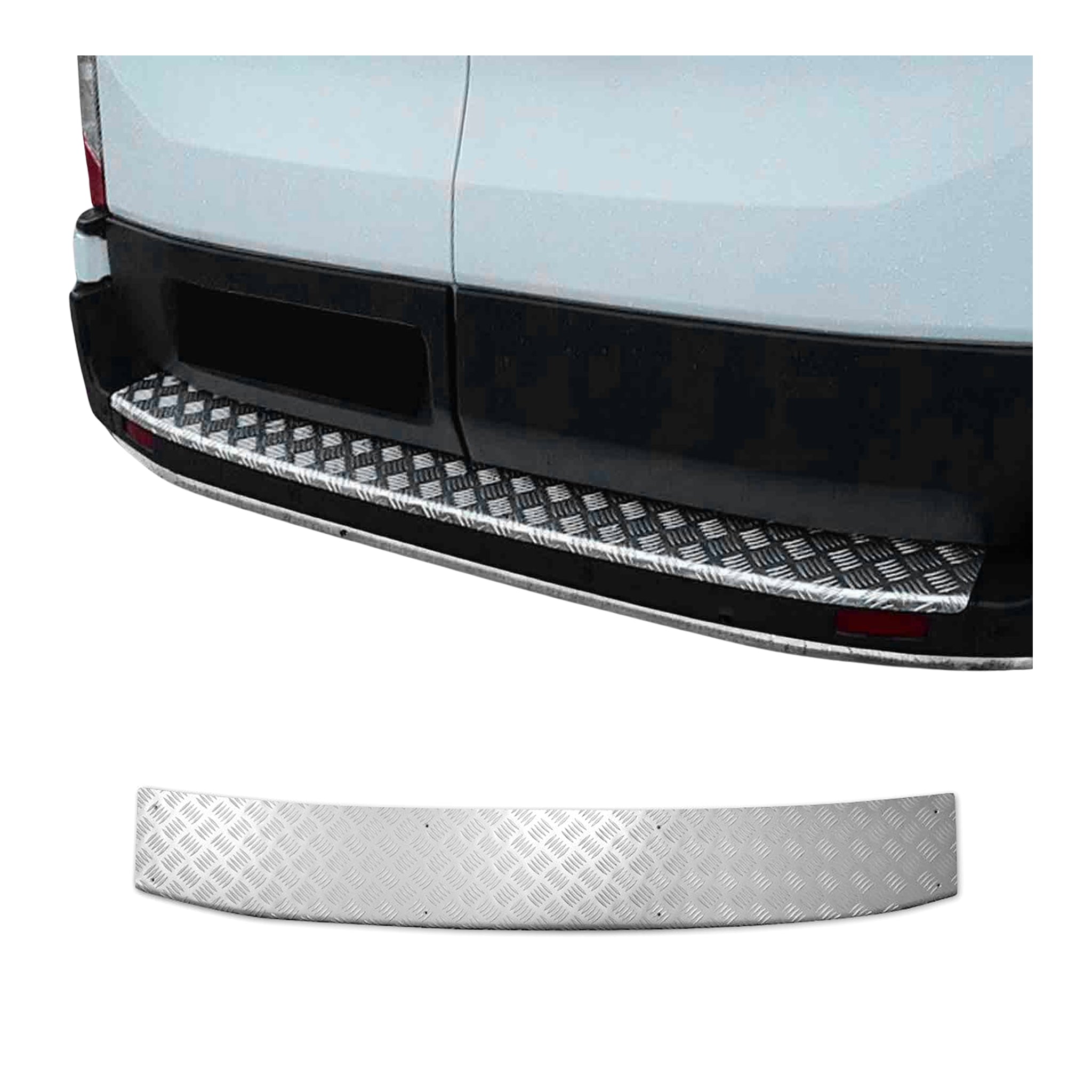 Protection de Pare-Chocs Arrière pour Ford Transit 2015-2026 Alu Argenté