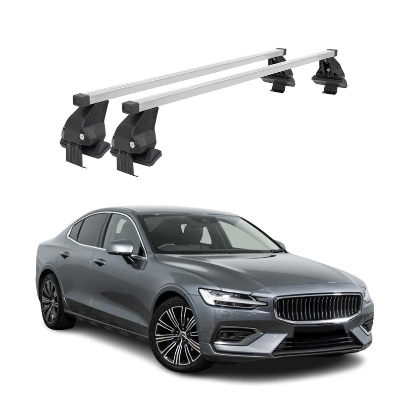 Barres de toit transversales pour Volvo S60 2018-2025 Acier Gris