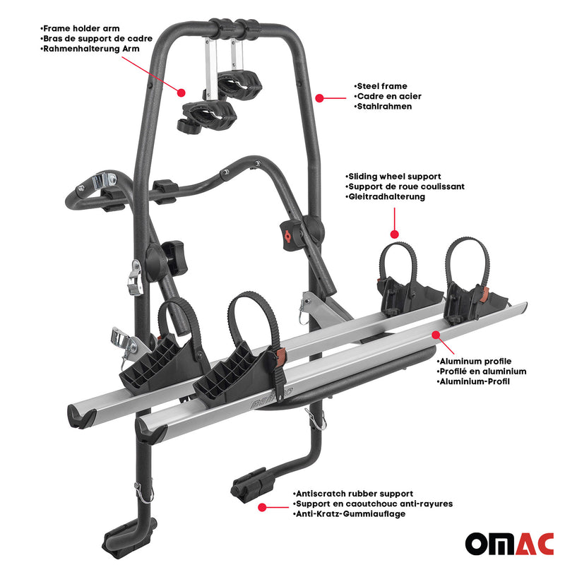 MENABO porte-vélos sur hayon pour Daewoo Matiz 1998-2007 2 vélos