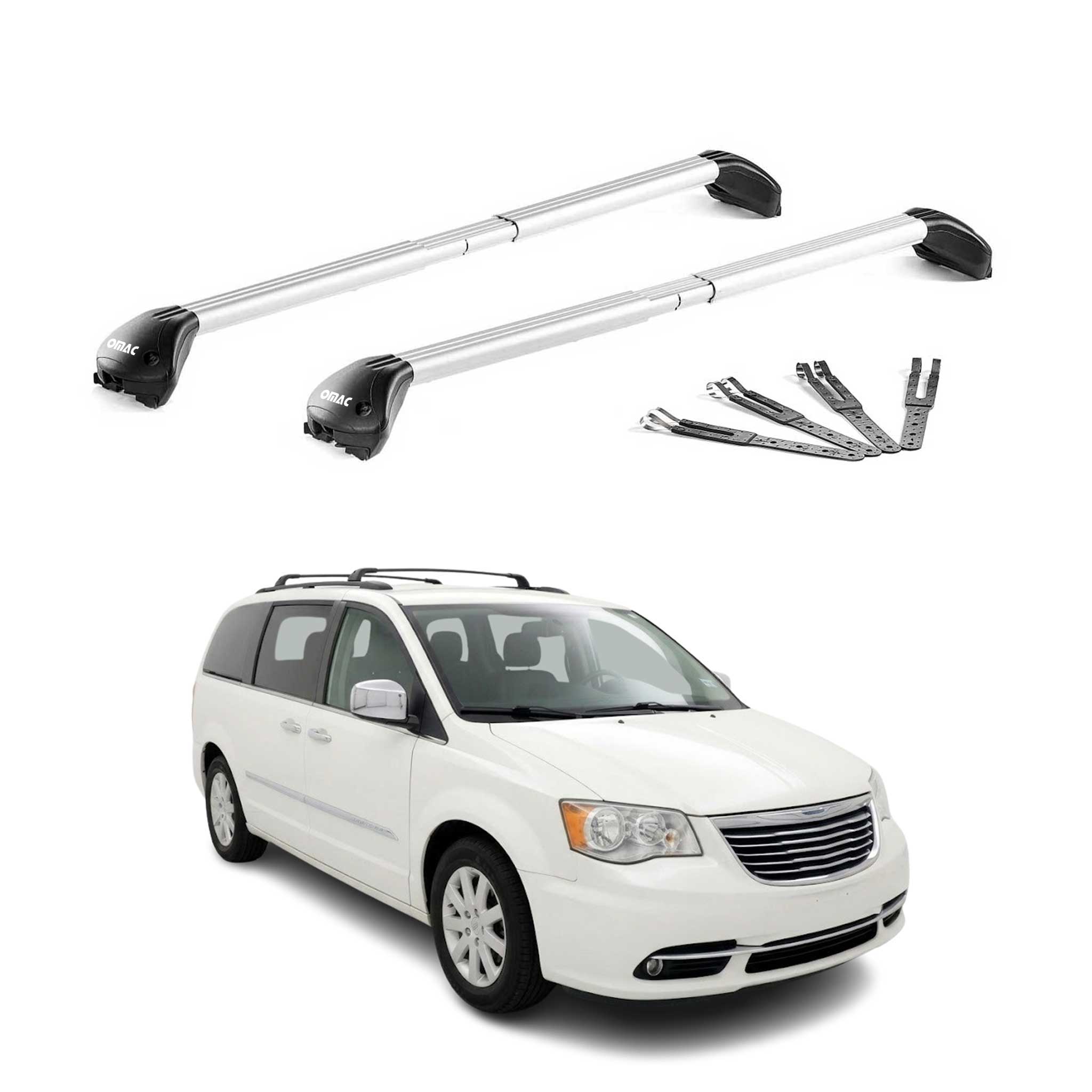 Barres de toit pour Chrysler Grand Voyager 2011-2016 Gris Argenté Aluminium ABE