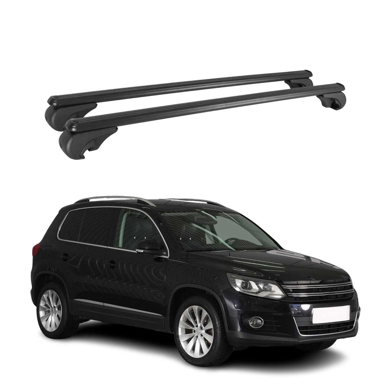 Barres de toit Transversales pour VW Tiguan 2007-2016 Aluminium Noir