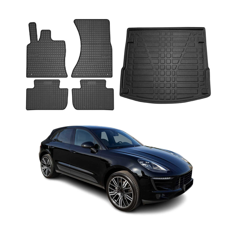 Kit Tapis de sol et coffre pour Porsche Macan 2014-2024 TPE Noir