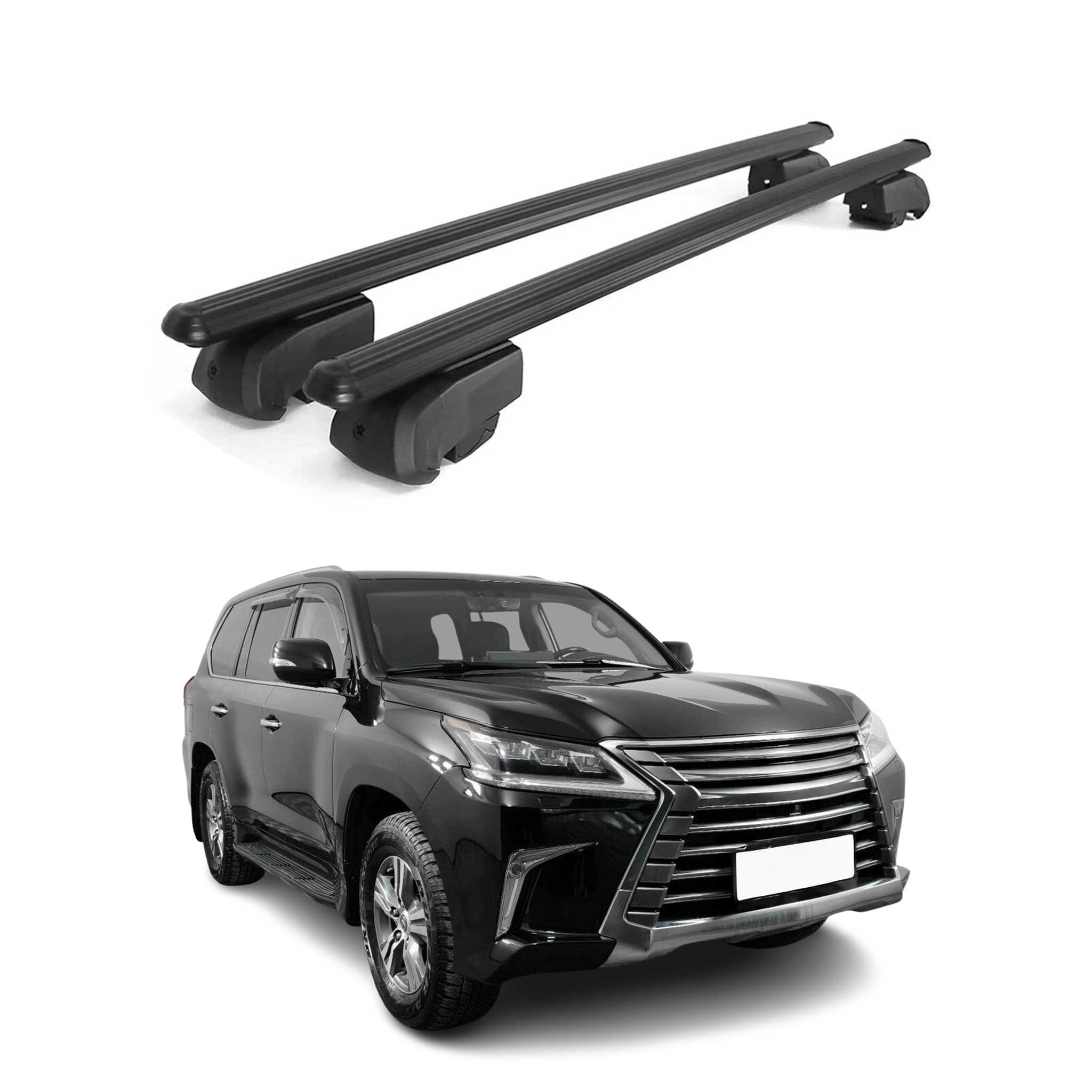 Barres de toit Transversales pour Lexus LX 570 J200 2015-2021 2Pcs Alu ABE