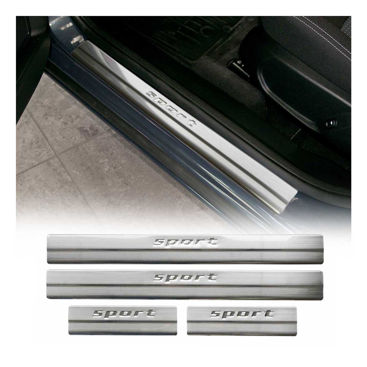 Seuils de porte pour Ford C-Max II 2010-2019 Sport en acier inox Chromé