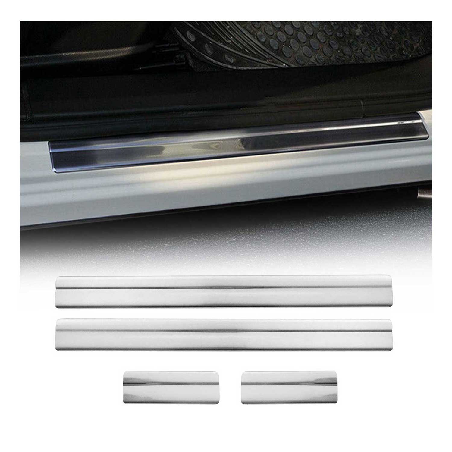 Couverture de Seuil de porte pour Nissan Qashqai 2006-2014 acier inox chromé 4x