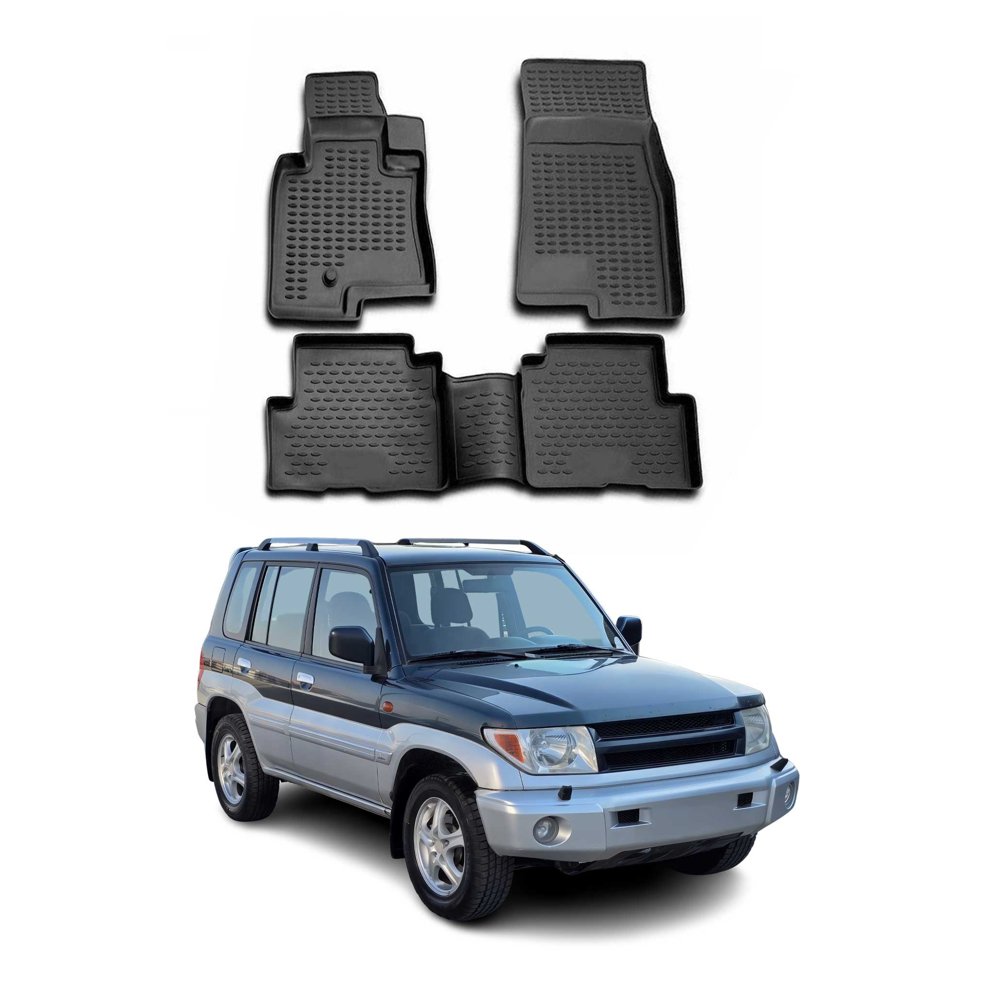 OMAC Tapis de sol pour Mitsubishi Pajero III 1998-2006 en caoutchouc Noir