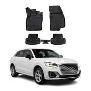 Tapis de sol pour Audi Q2 2017-2026 Noir 3D en Caoutchouc TPE 4Pcs