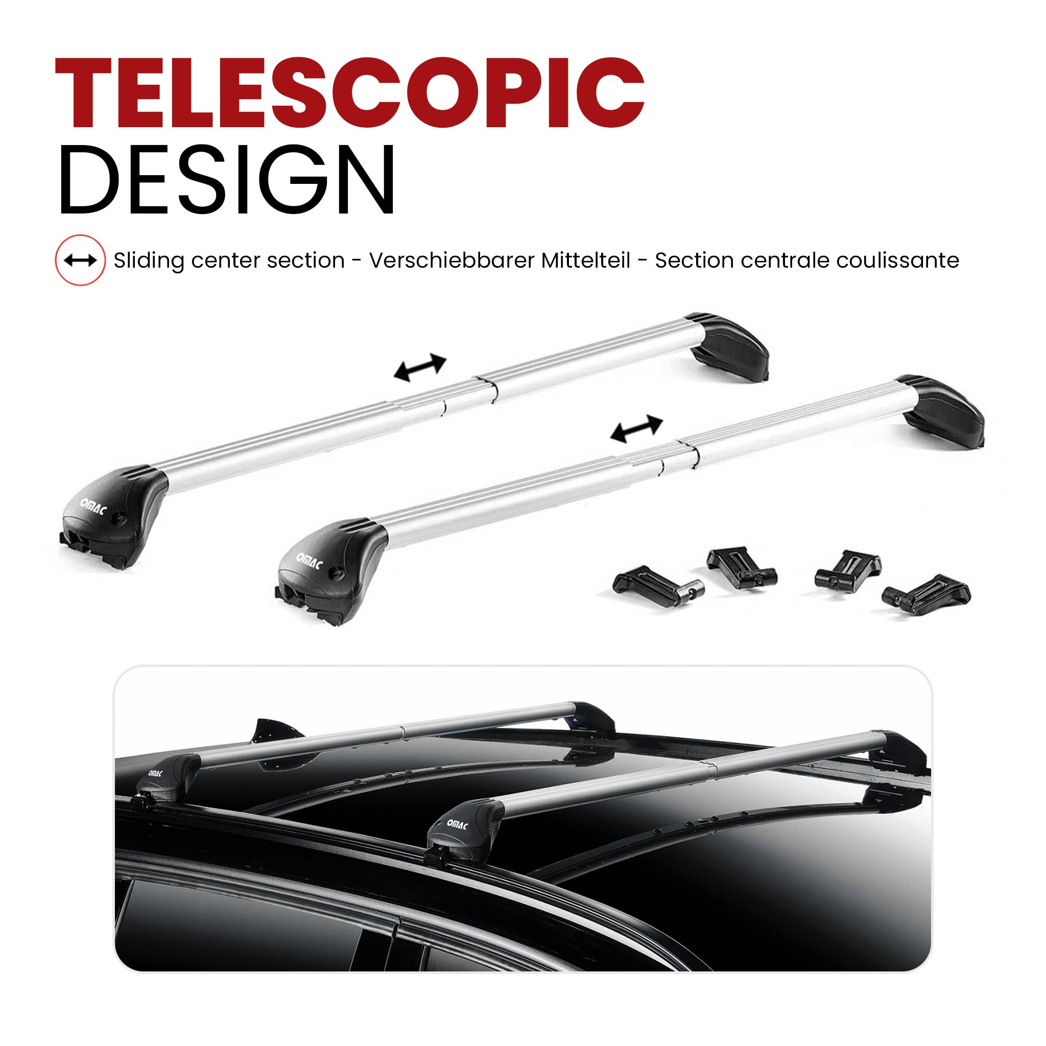Barres de toit transversales pour Audi Q3 8U 2011-2018 Alu Gris Argenté 2x ABE