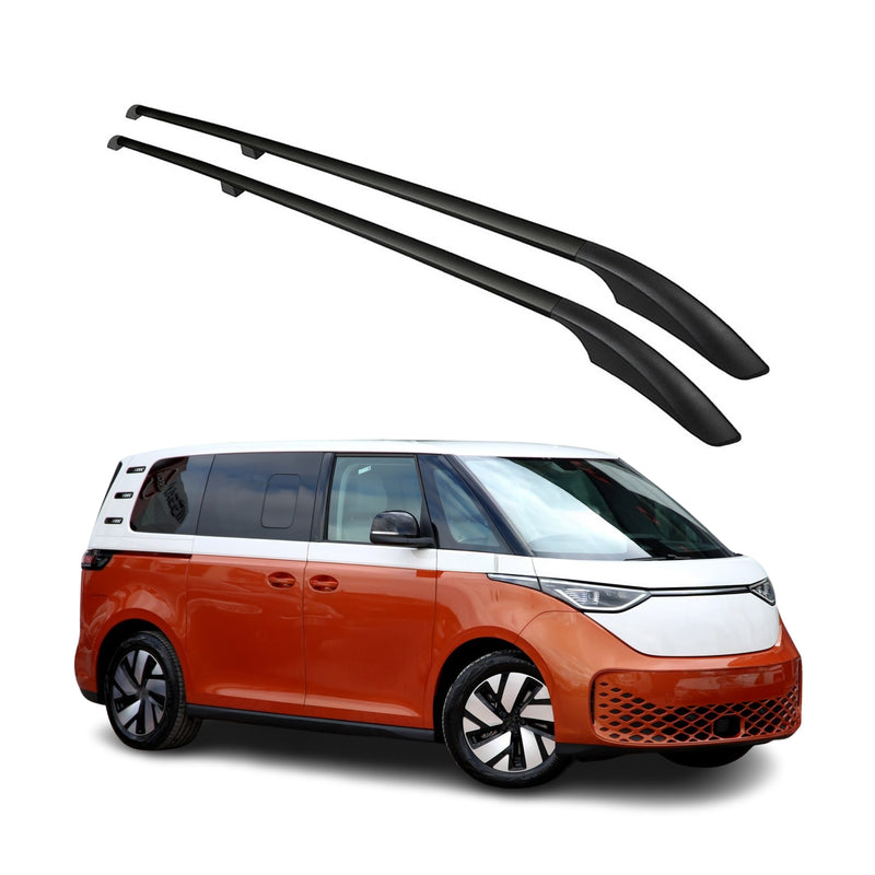 Barres De Toit Longitudinales pour VW ID.Buzz 2022-2025 L1 court Alu Noir 2x
