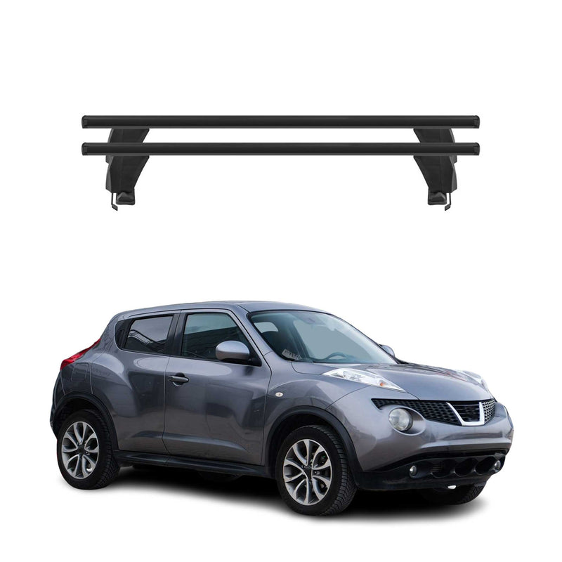 Menabo Barres de toit Transversales pour Nissan Juke 2010-2019 Noir ABE 2x
