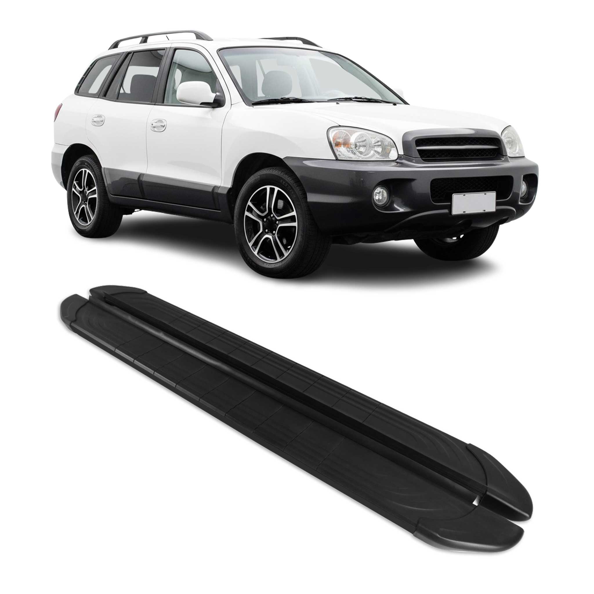 Marchepieds Latéraux pour Hyundai Santa Fe 2000-2006 2Pcs Aluminium Noir