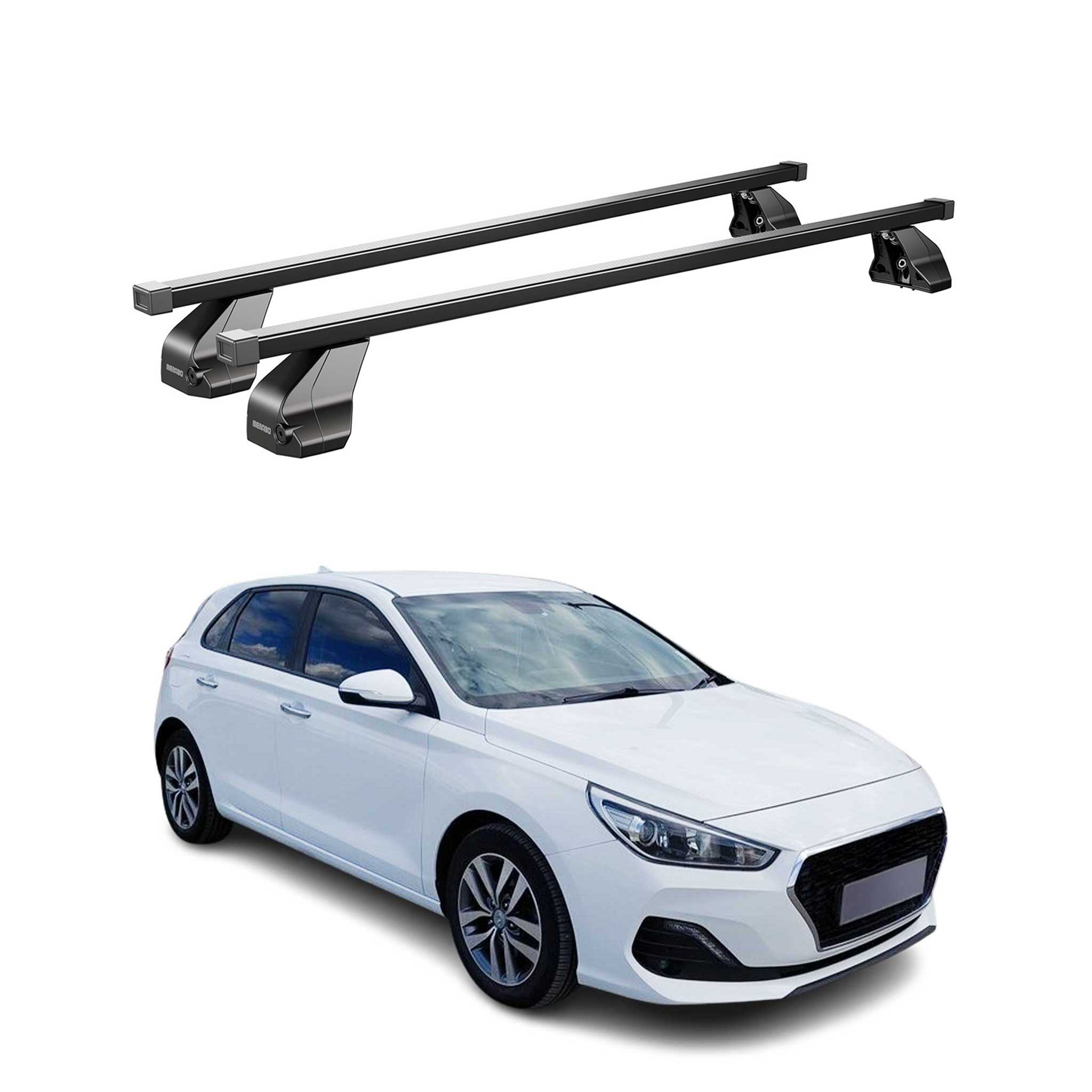 Barres Transversales Menabo pour Hyundai i30 2016-2020 5-portes Noir