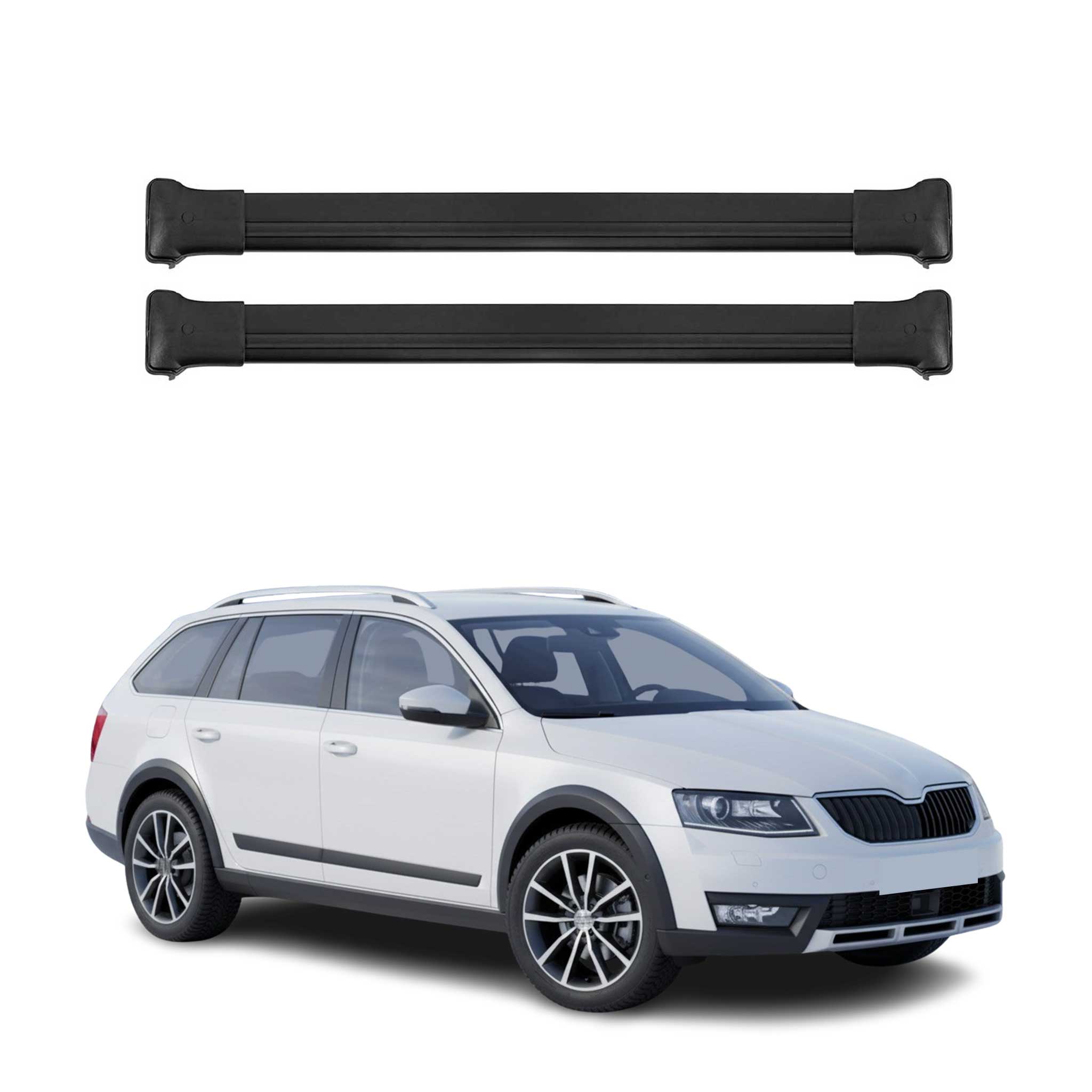 Barres de toit transversales pour Skoda Octavia III Break 2017-2019 FL Alu Noir