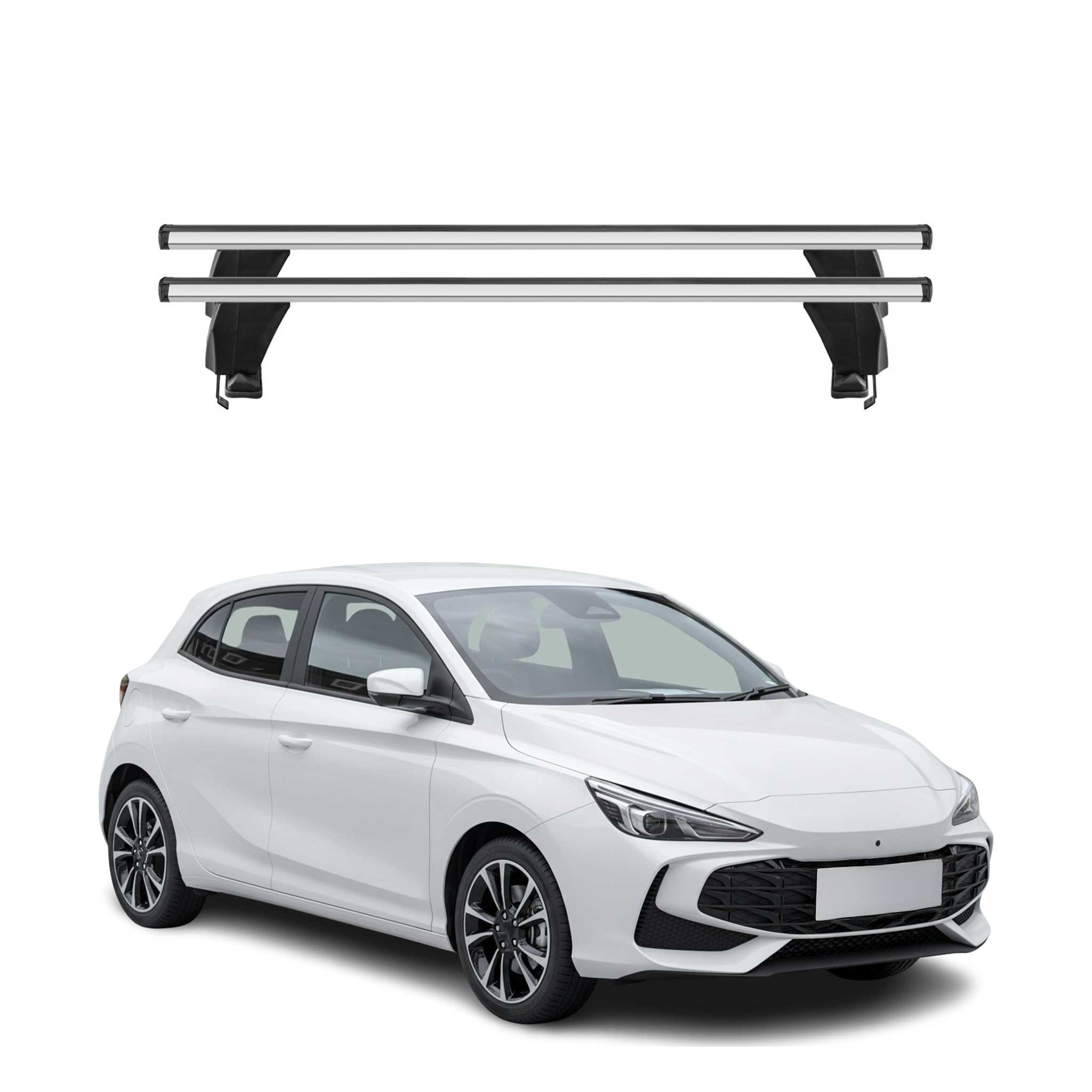 Menabo Barres de toit transversales pour MG MG3 2024-2026 Alu Gris 2x
