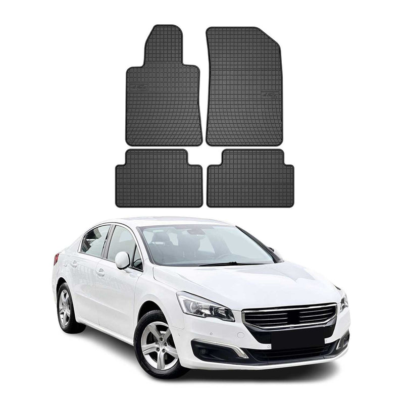 Tapis de Sol pour Peugeot 508 2010-2018 Caoutchouc Noir