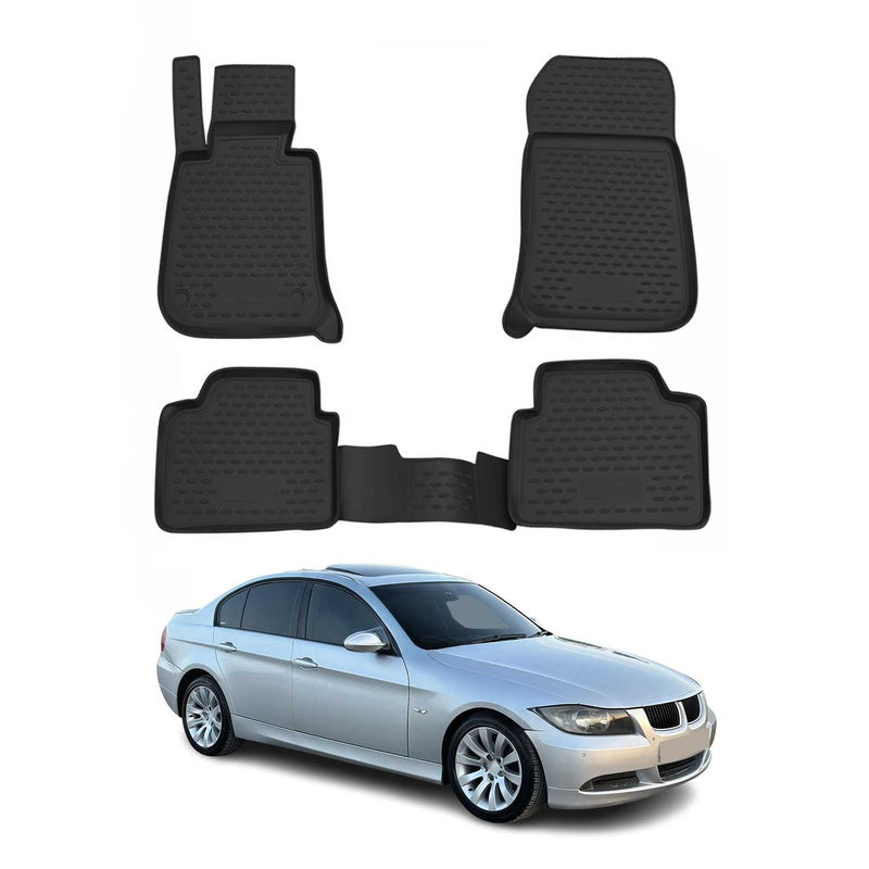 Tapis de Sol pour BMW Série 3 E90 2005-2013 Caoutchouc TPE Noir