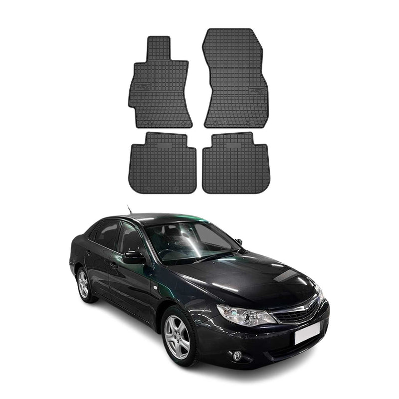 Tapis de Sol pour Subaru Impreza 2007-2011 Caoutchouc Noir 4x