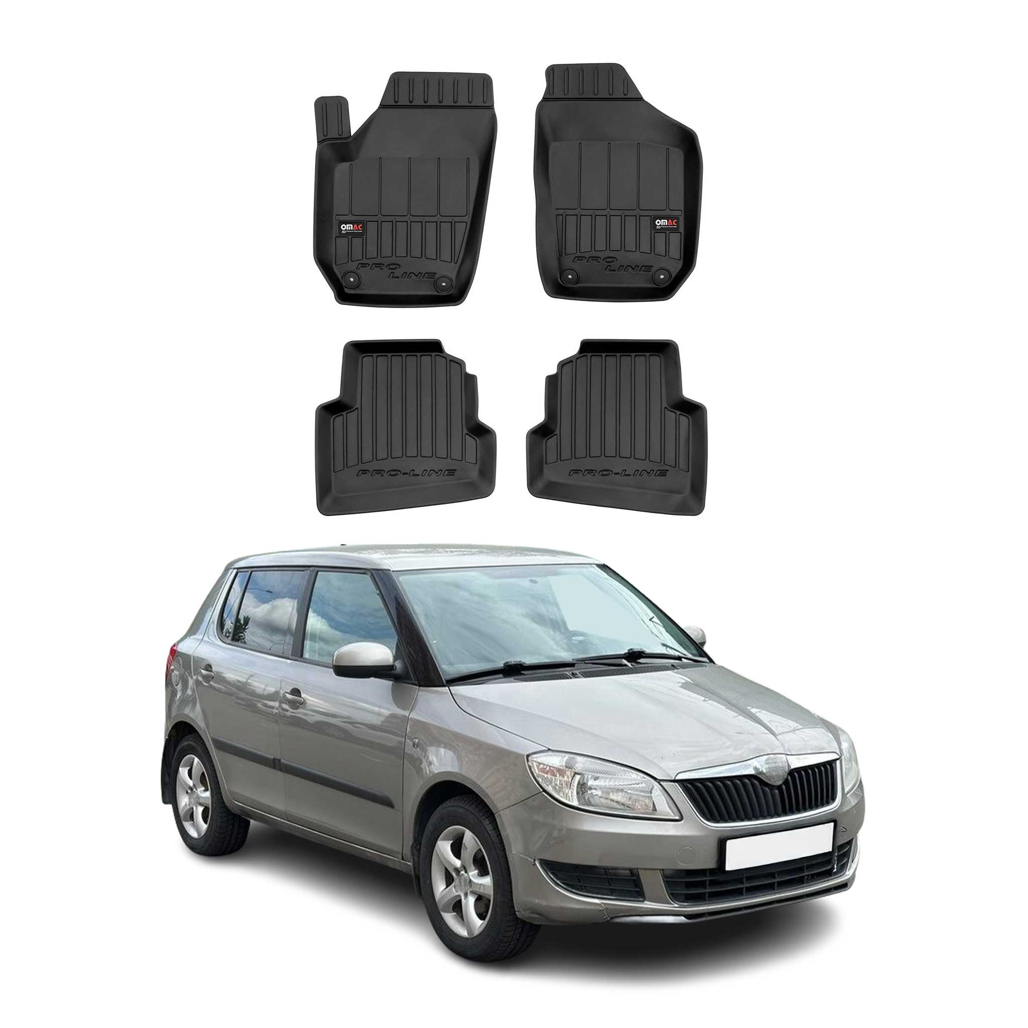 Tapis de Sol pour Skoda Fabia 2006-2014 TPE Noir