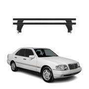 Menabo Barres de toit Transversales pour Mercedes Classe C W202 1993-2000 Noir