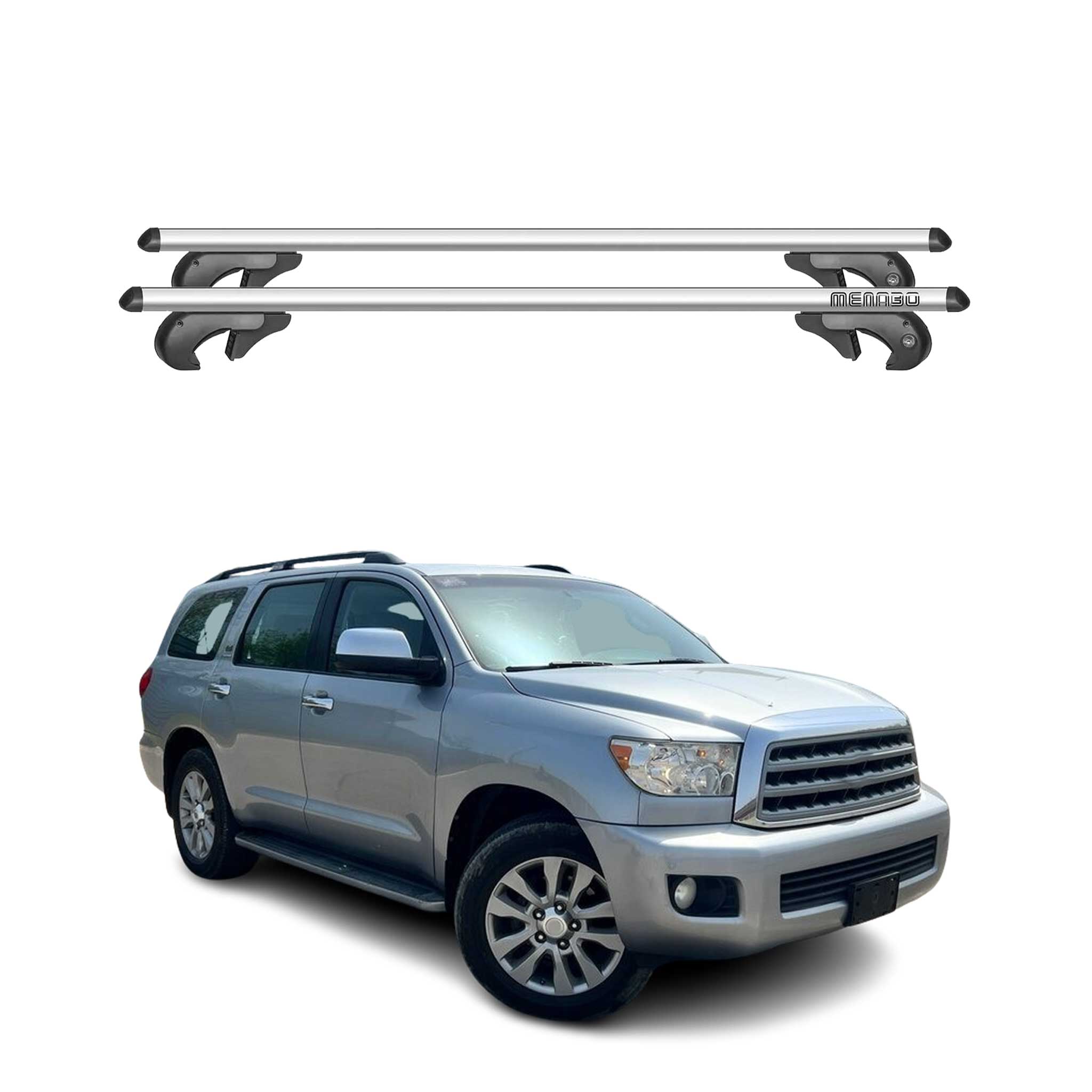 Barres de toit transversales pour Toyota Sequoia XK60 2007-2022 90kg Alu Gris
