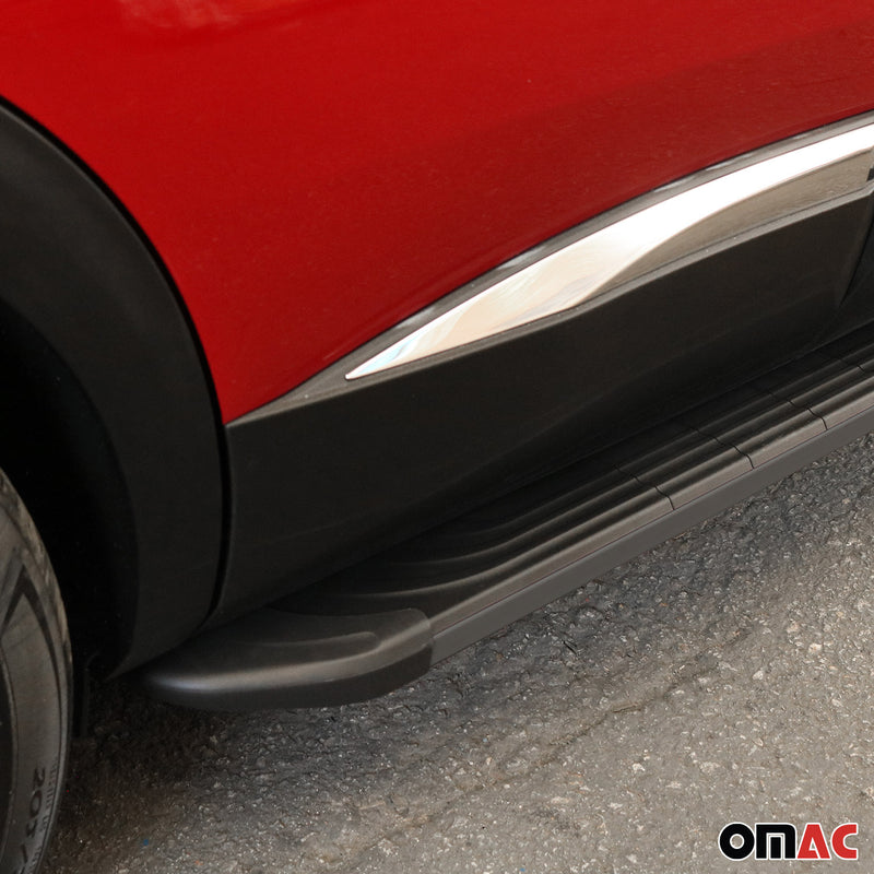 Marchepieds Latéraux Pédale pour Skoda Kamiq 2020-2025 Aluminium Noir 2 pièces