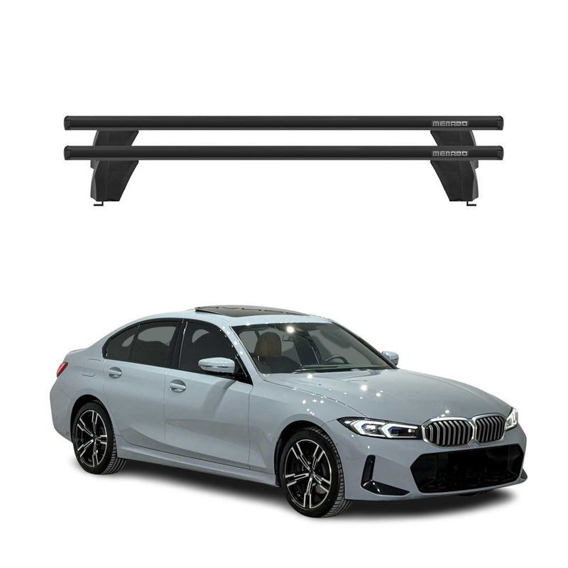 Menabo Barres de toit transversales pour BMW Série 3 G20 G80 2019-2025 Alu Noir