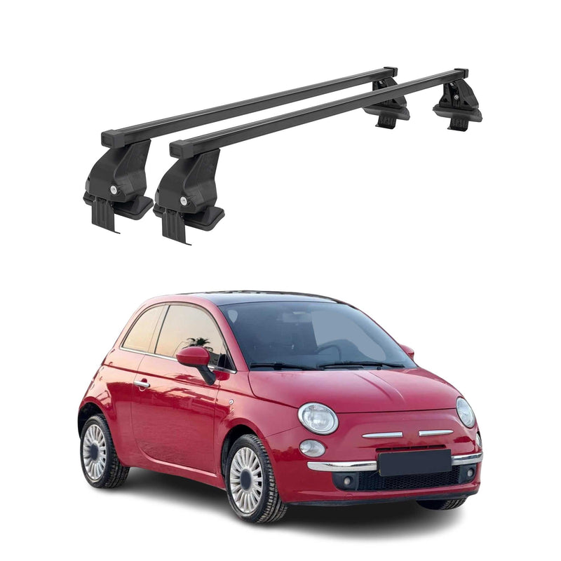Barres Transversales Menabo pour Fiat 500 2007-2024 Noir