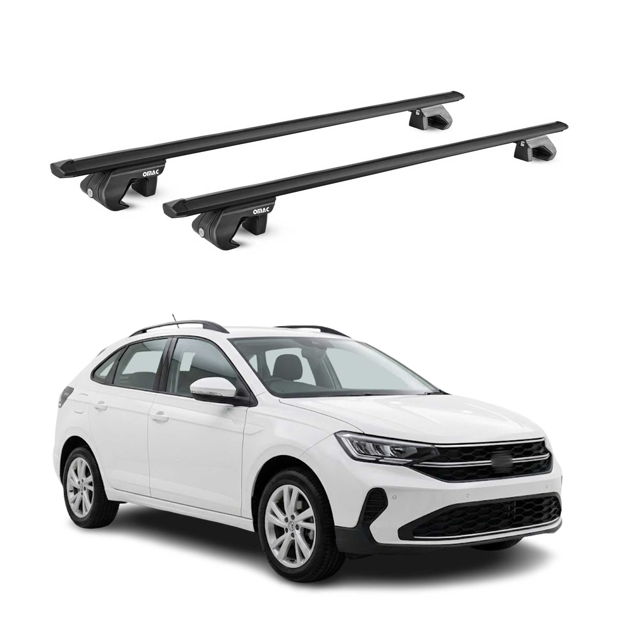 Barres de toit transversales pour VW Taigo 2021-2026 Aluminium Noir ABE