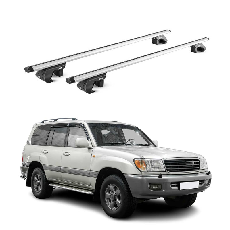 Barres de toit ABE pour Toyota Land Cruiser 90 120 1996-2009 5 P Alu Gris 2x