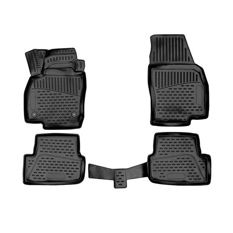 Tapis de sol pour Seat Ibiza 2017-2024 en caoutchouc TPE 3D Noir 4Pcs