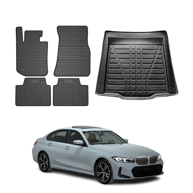 Kit Tapis de sol et coffre pour BMW Série 3 G20 2019-2025 / G80 2021-2025 Noir