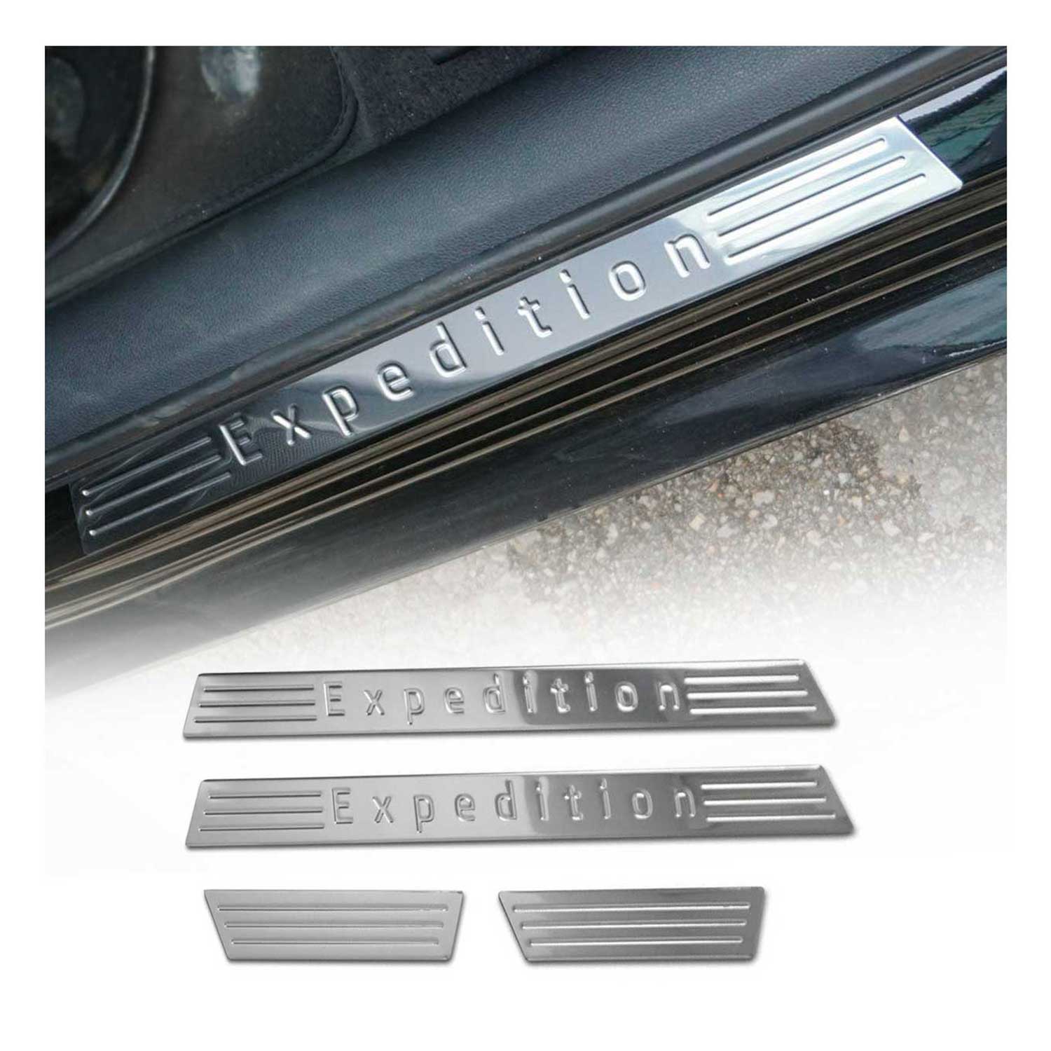 Seuils de porte pour Opel Crossland X Grandland X Expedition acier inox Chromé