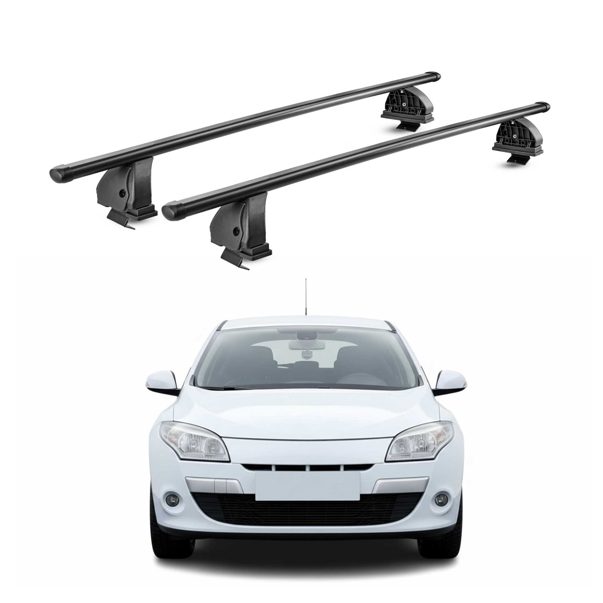 Barres de toit transversales acier pour Renault Megane III HB Break 2009-2016 5P