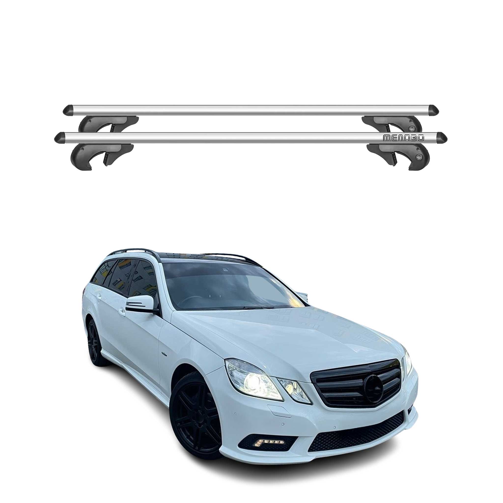 Barres de toit transversales pour Mercedes E Classe S212 2009-2016 90kg Alu