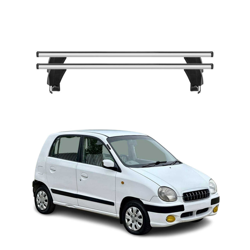 Menabo Barres de toit transversales pour Hyundai Atos Prime 1999-08 Alu Gris 2x