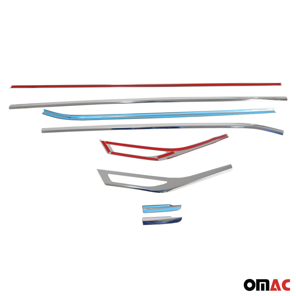 Baguettes pour contour Latérales pour Renault Captur 2 2019-2026 Inox Chromé 8x