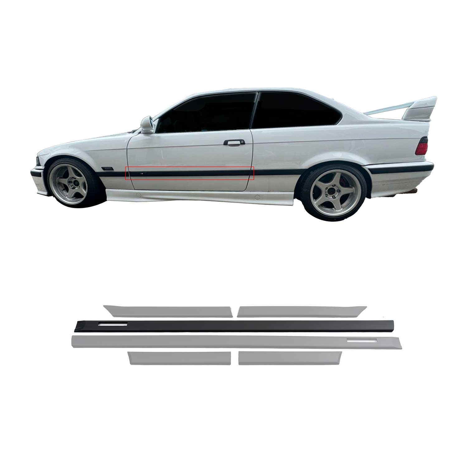 Baguettes latérales Garnitures De Portière pour BMW Series 3 E36 Coupe/ Cabrio