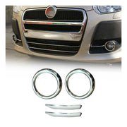 Cadre Phare Antibrouillard pour FIAT Doblo II en acier inox Chromé
