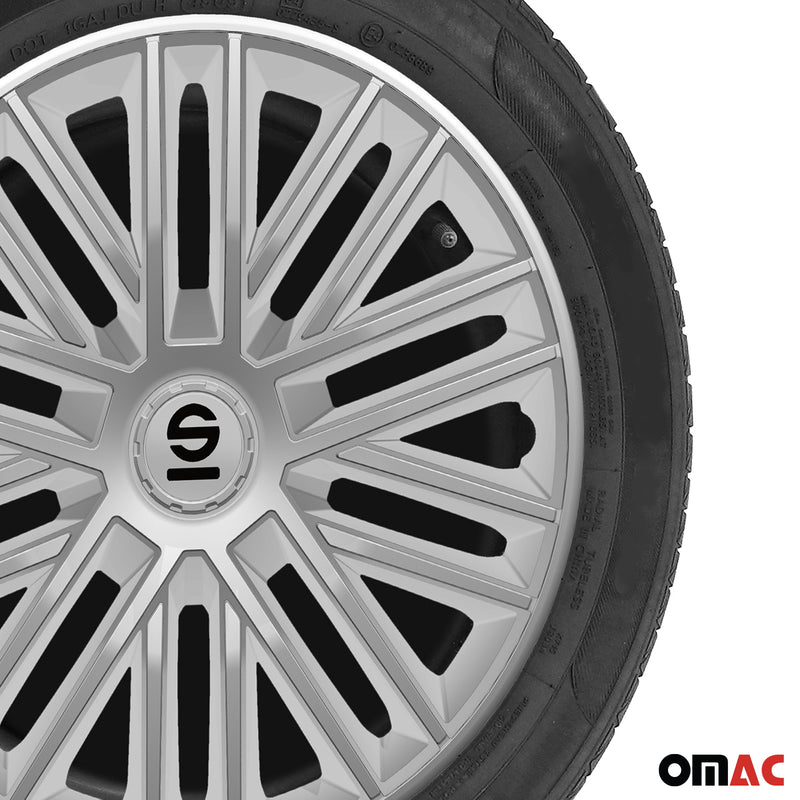 SPARCO Jeu Enjoliveurs de Roues 15 Pouces Noir