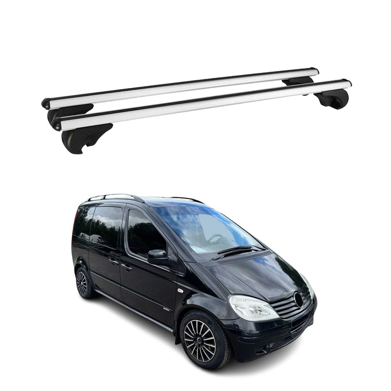 Barres de Toit Transversales pour Mercedes Vaneo 2002-2005 2pcs Alu Gris ABE