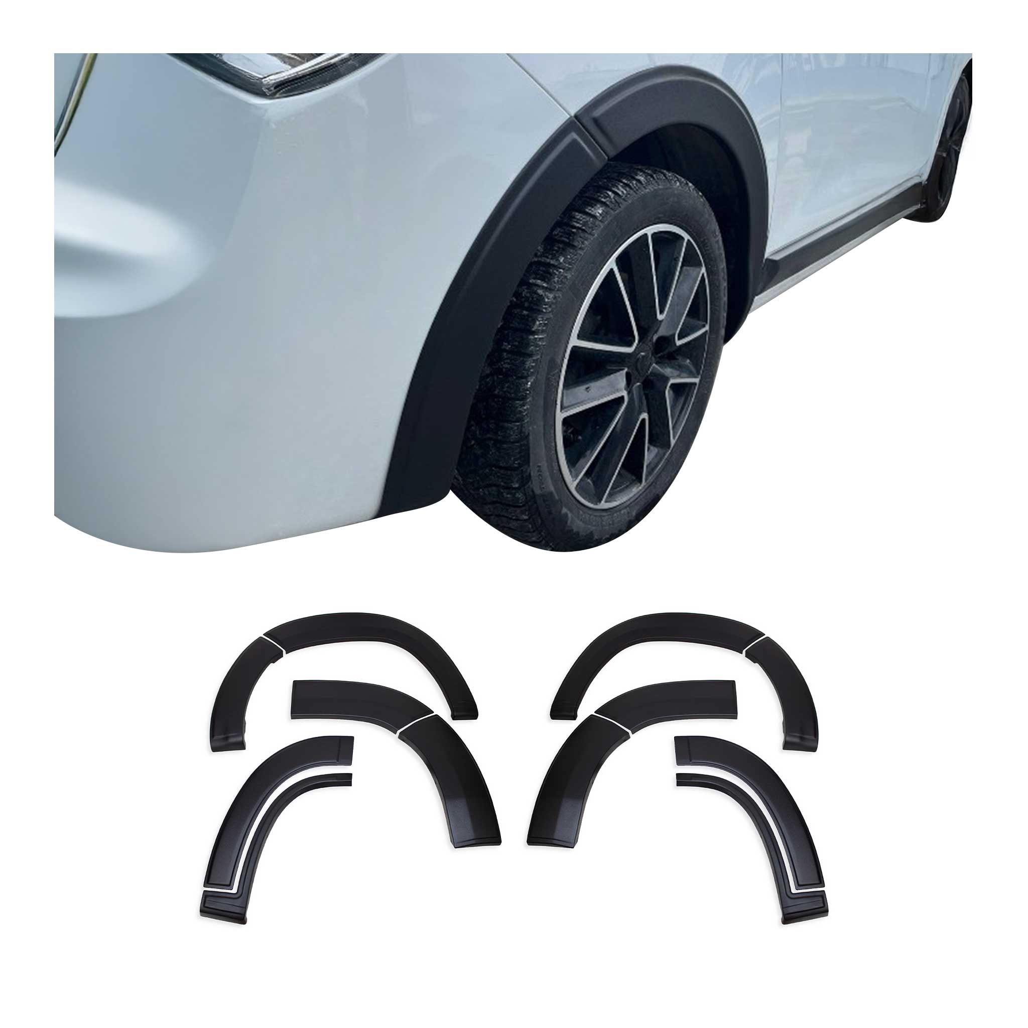 Élargisseurs d'Ailes Arche Pare-Boue pour Fiat Ducato 2014-26 L3 ABS Noir 12Pcs