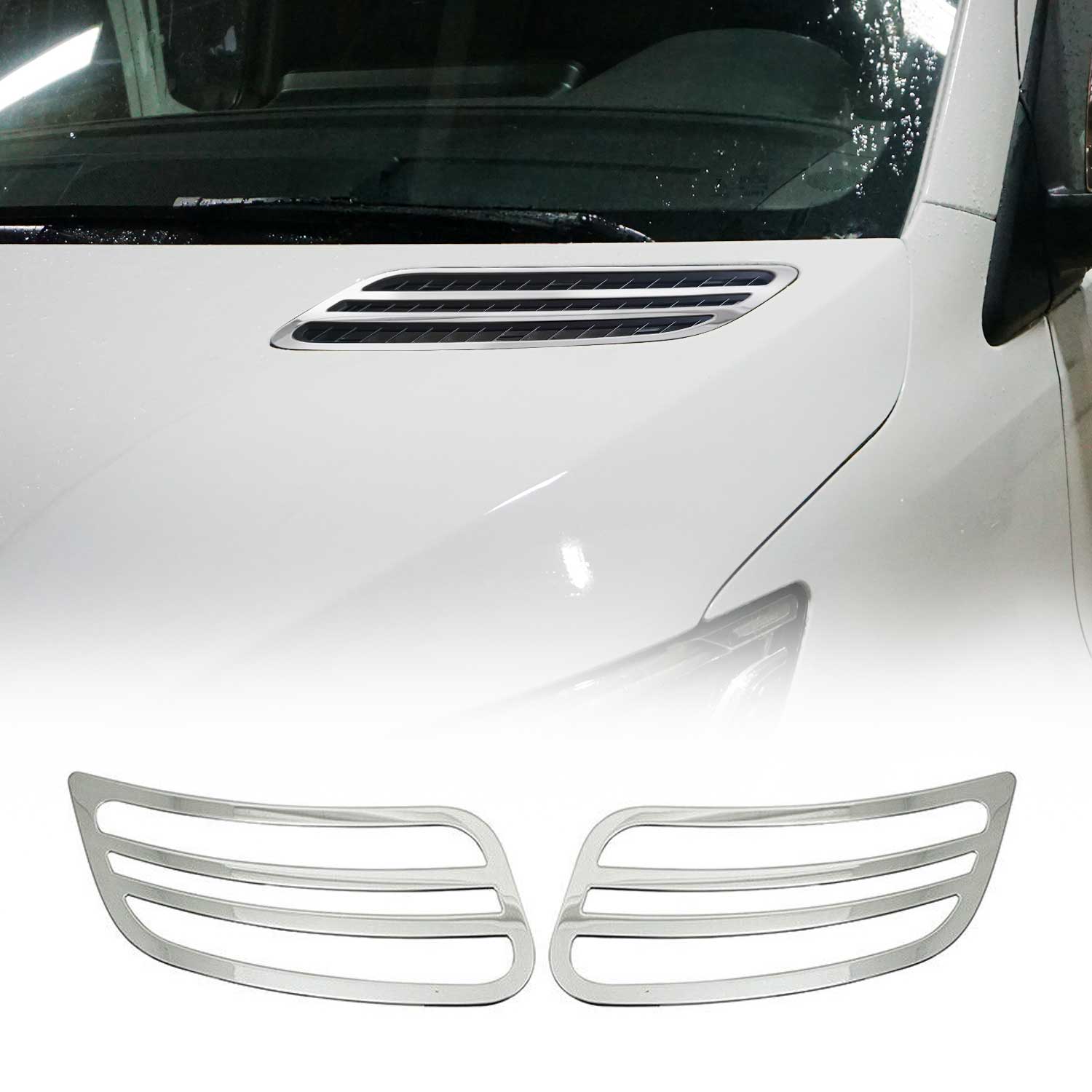 Écopes de Capot pour Mercedes Sprinter 2018-2025 Chromé 2Pcs