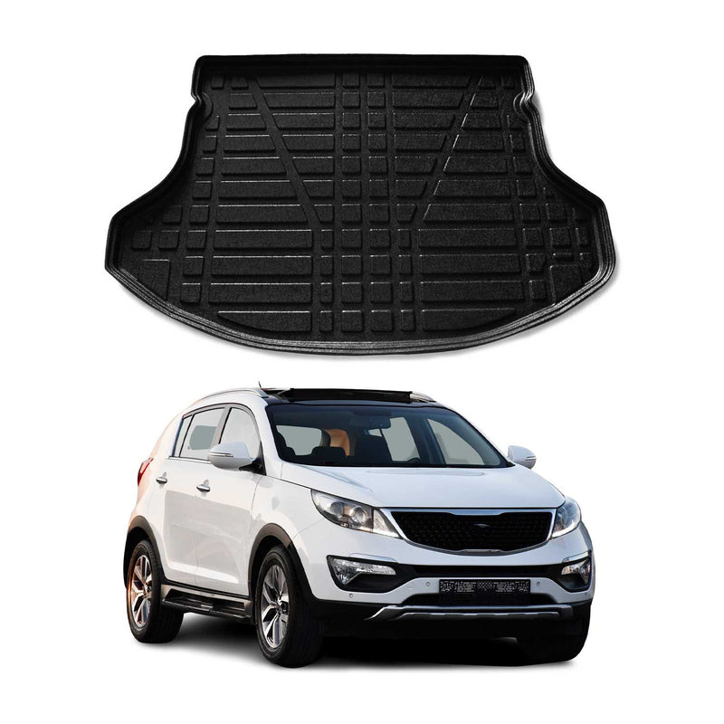 Tapis de Coffre pour Kia Sportage 2010-2016 en TPE Noir